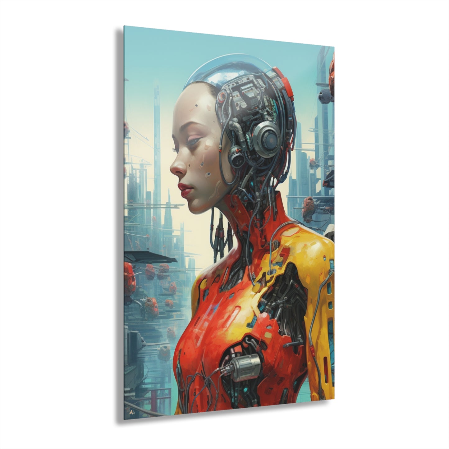 Artificial, Robot, Concept Art, Color Splash, Acrylic Wall Art