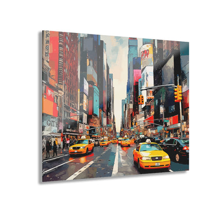 NYC Street, Abstract Concept Style, Acrylic Wall Art