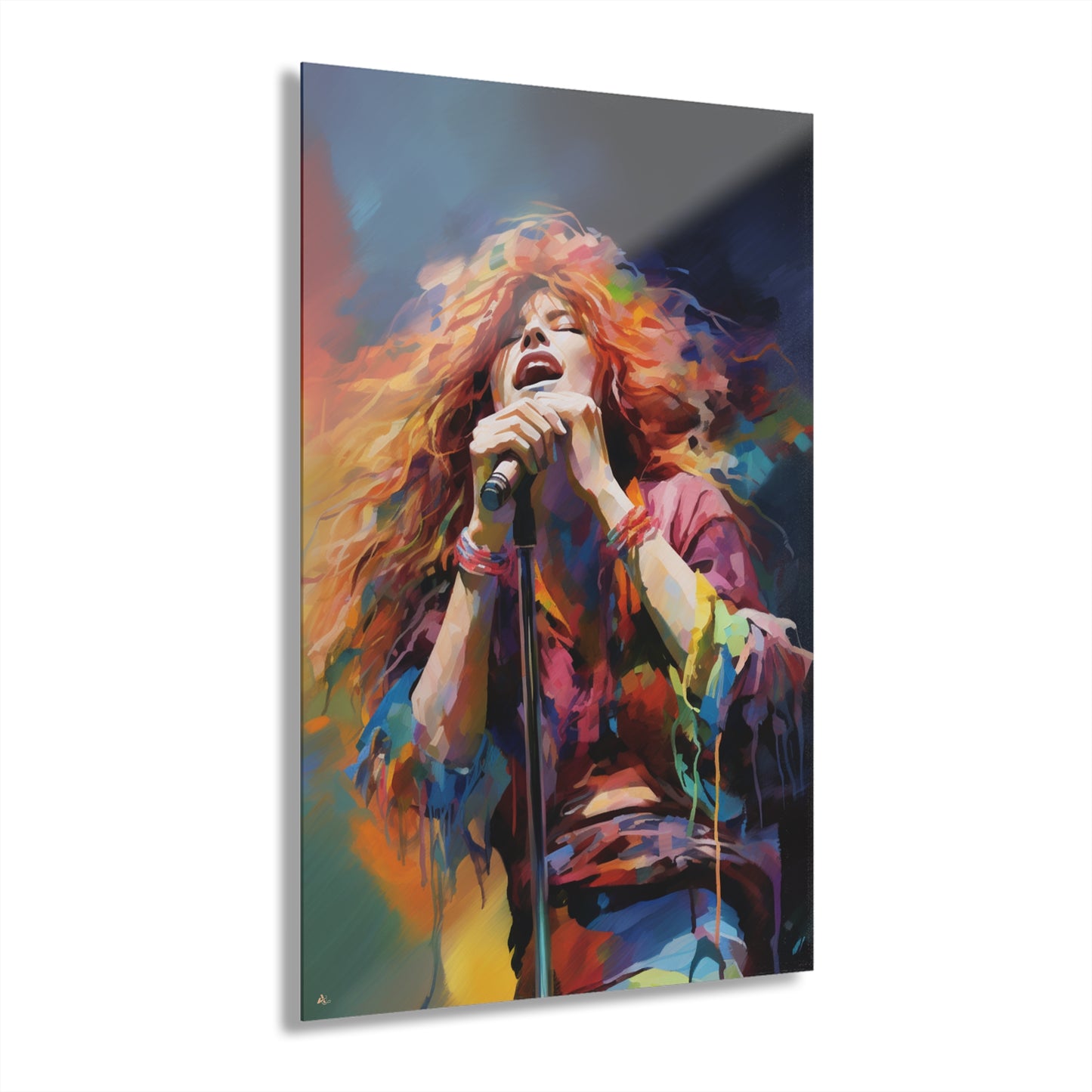 Janis Joplin Concept Style, Color Splash, Acrylic Wall Art