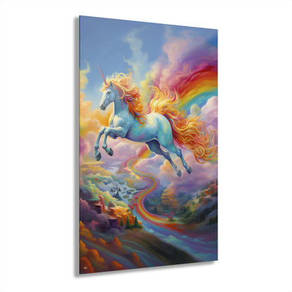 Rainbow Unicorn, Animal Fantasy, Concept, Acrylic Wall Art