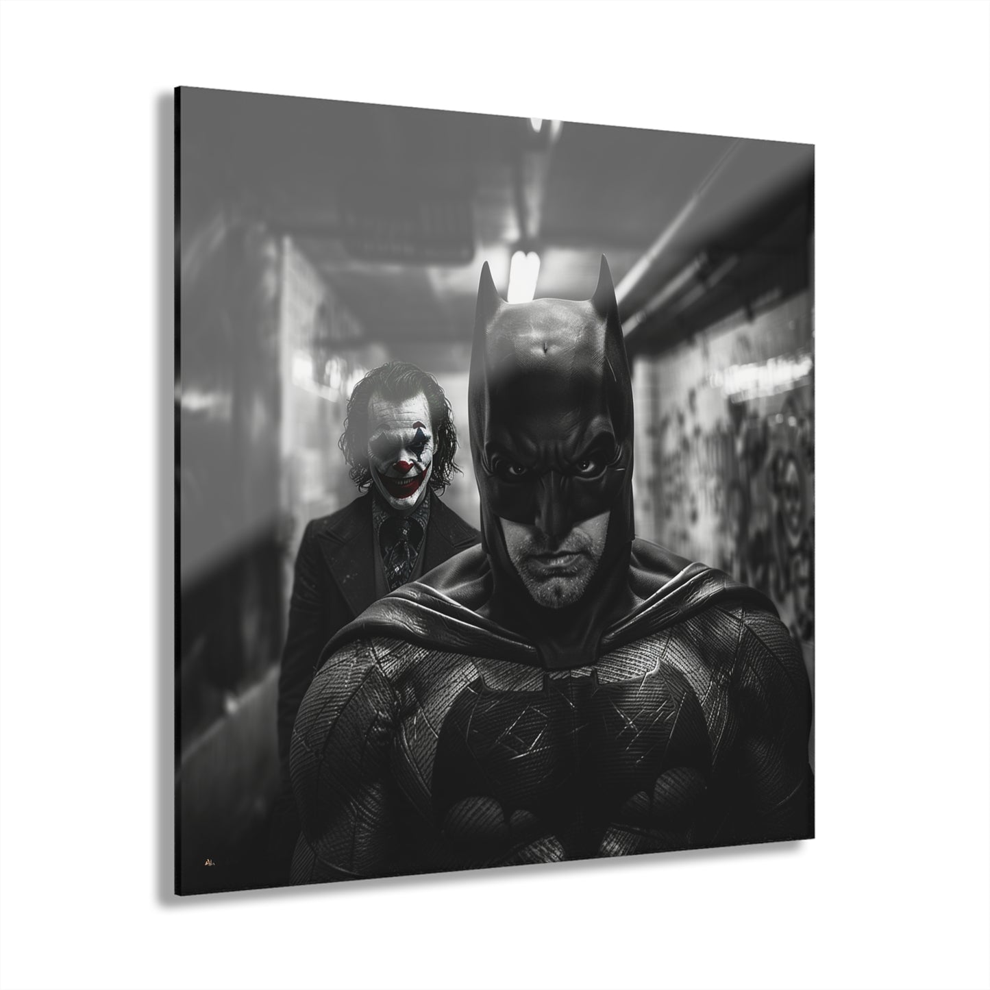 Monochromatic Knight, Joker's Delight, Fan Concept Style Batman, Acrylic Wall Art