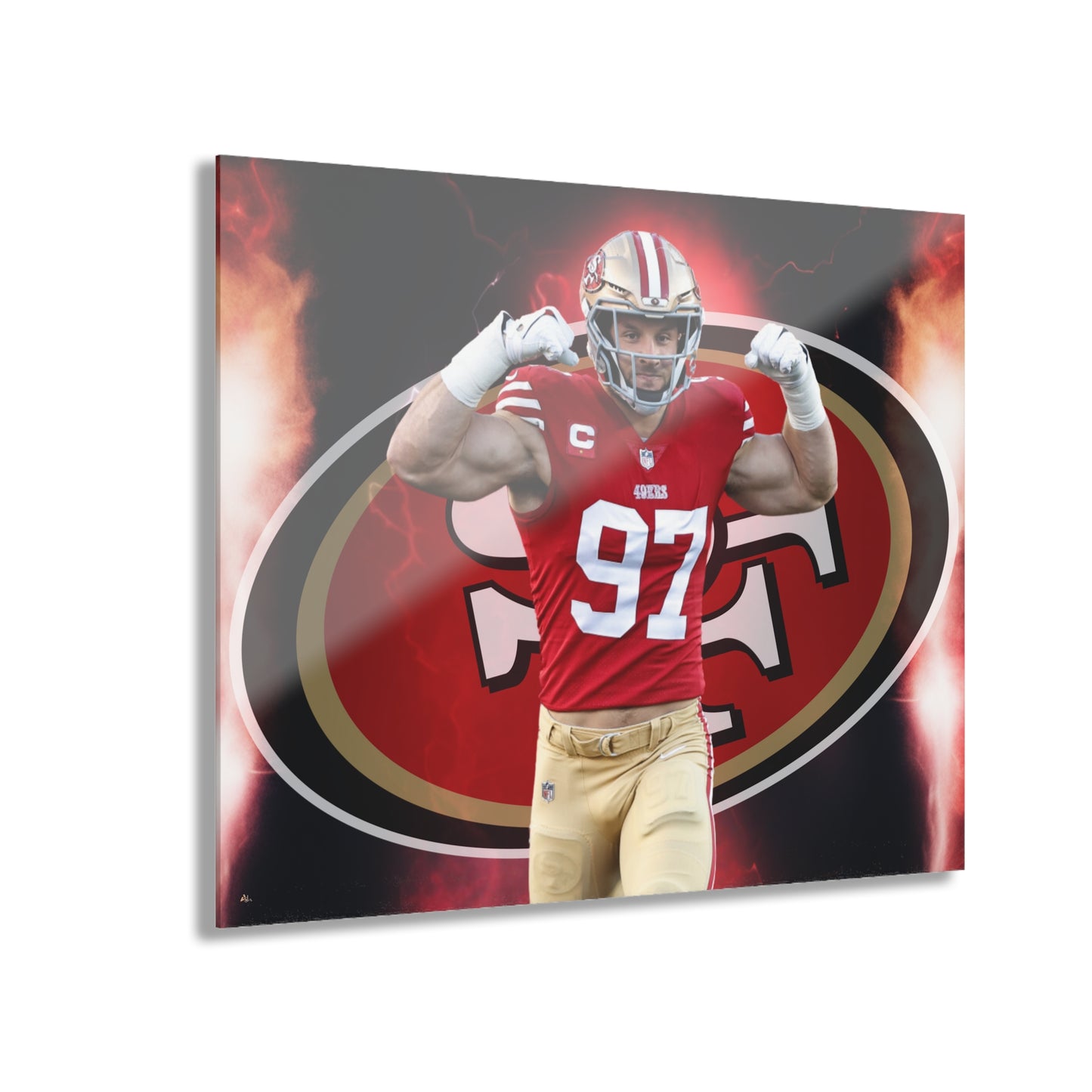 Nick Bosa, 49ers Fan Concept, Acrylic Wall Art