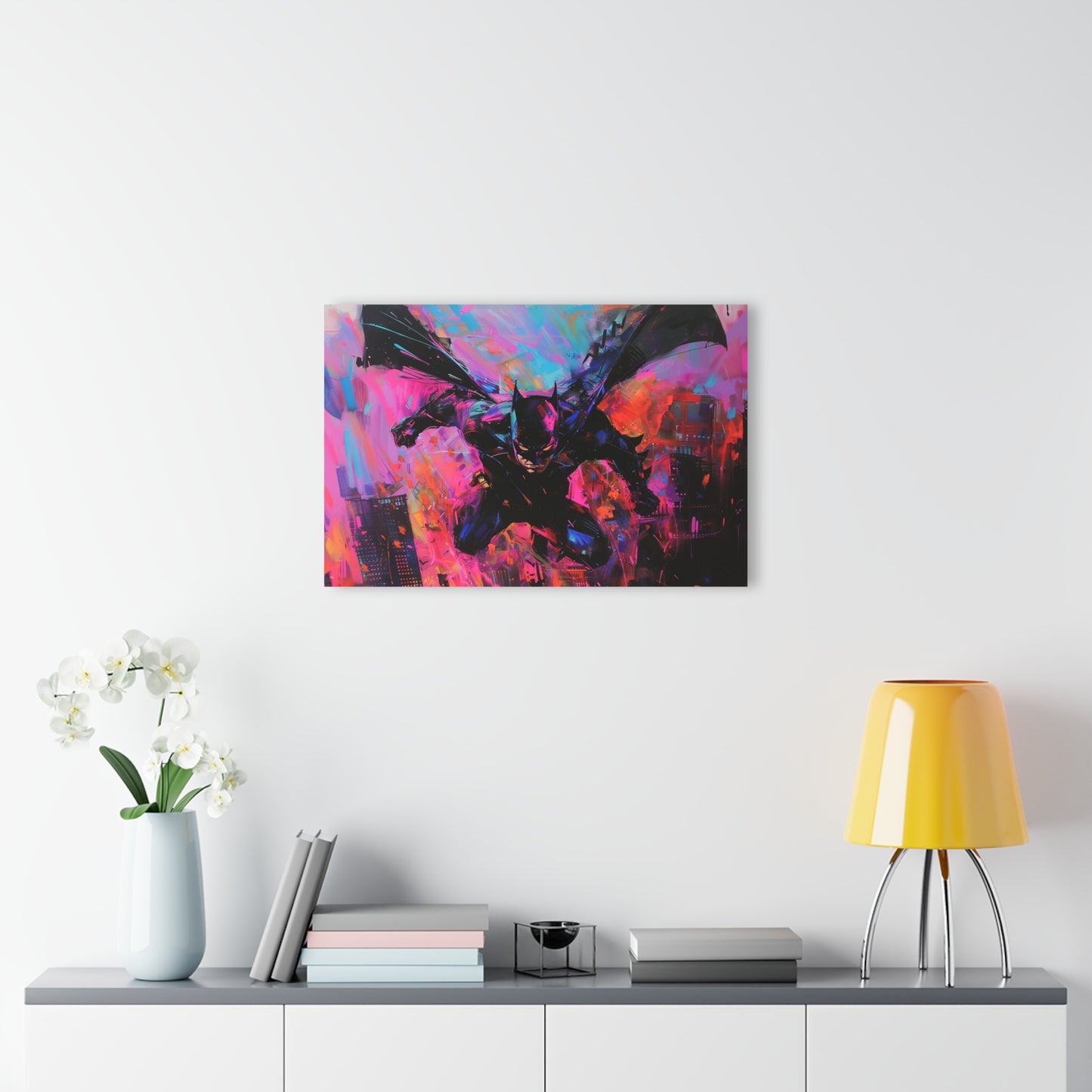 Abstract Knight: Picasso's Gotham Glide, Fan Concept Batman, Acrylic Wall Art