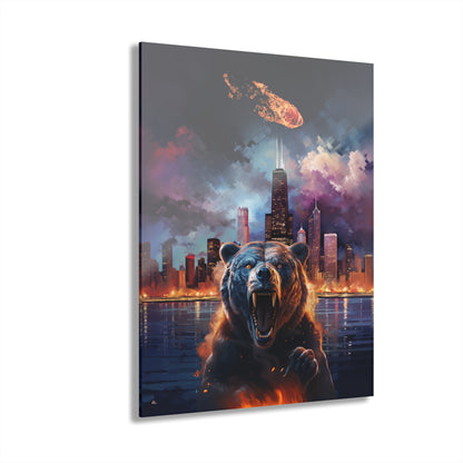 Da Bears, Chicago skyline, Football, Fan Concept Style, Acrylic Wall Art