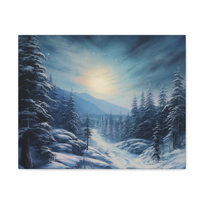 Moonlit Snow Canvas Art