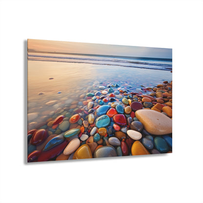 Pebble Paradise, Landscape, Concept, Acrylic Wall Art