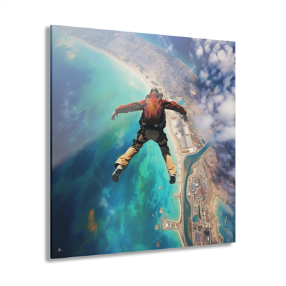 Freefall, Skydiving, Landscape Concept Style, Acrylic Wall Art