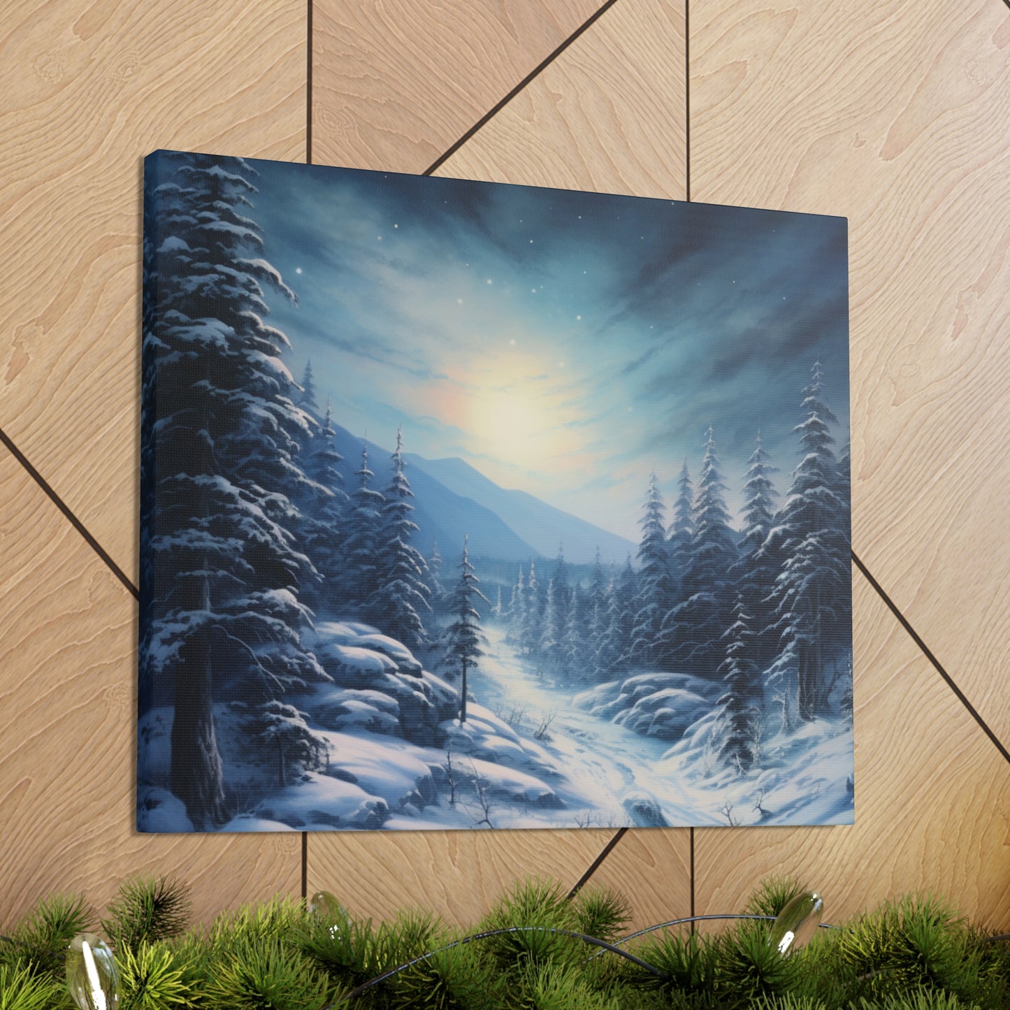 Moonlit Snow Canvas Art