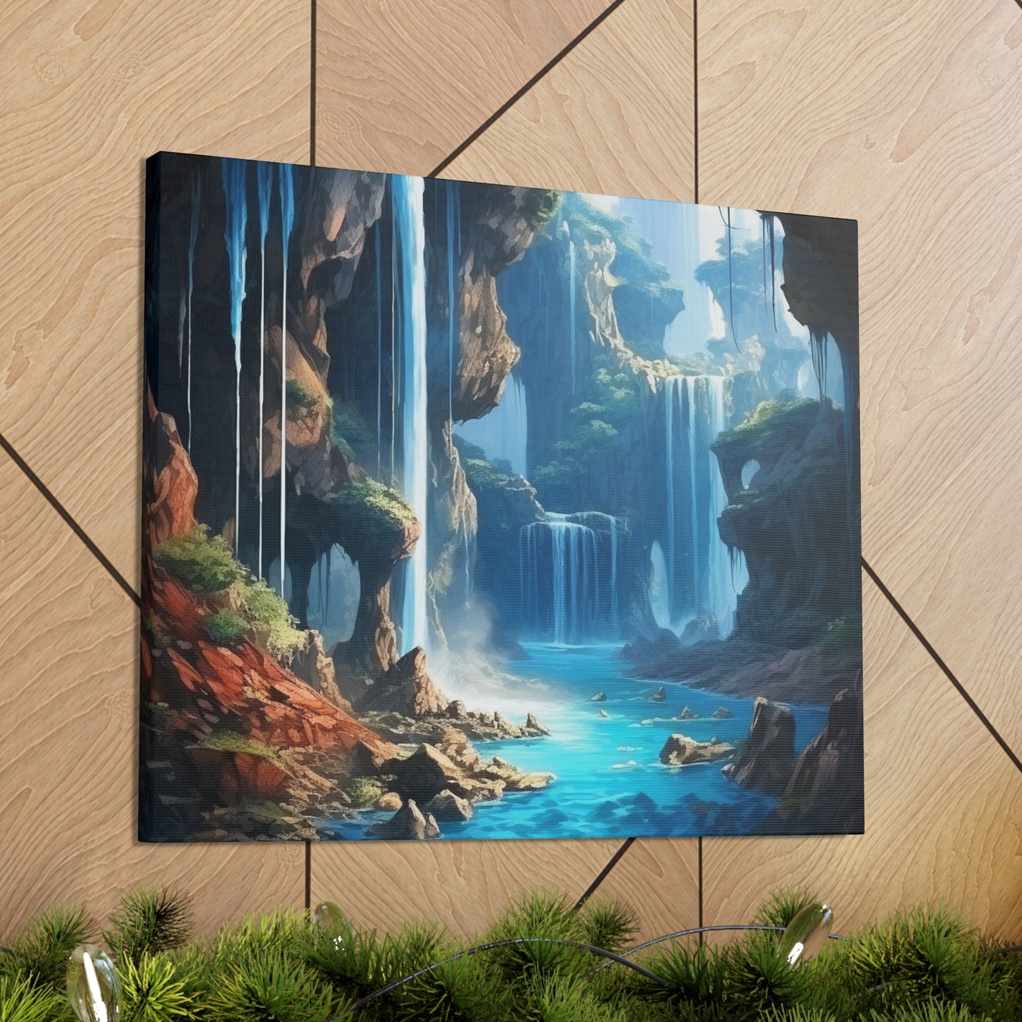 Waterfall Oasis Canvas Art