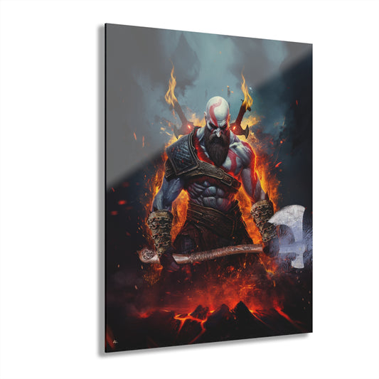 Kratos, God of War, Video Game, Concept Style, Acrylic Wall Art