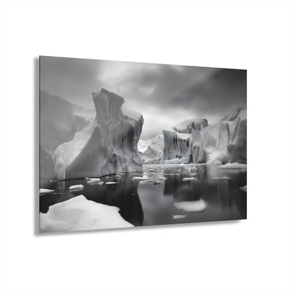 Arctic, Black and White, Landscape, Concept Style, Acrylic Wall Art