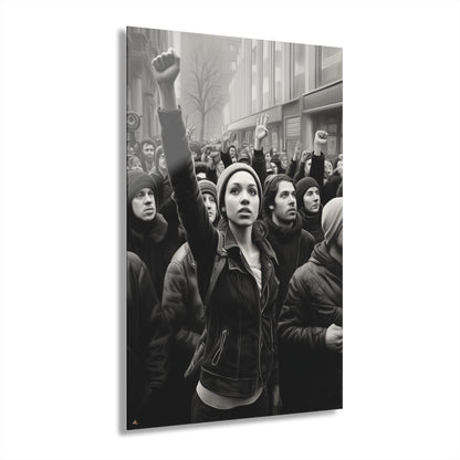 Protest, Black and White Concept Style, Acrylic Wall Art