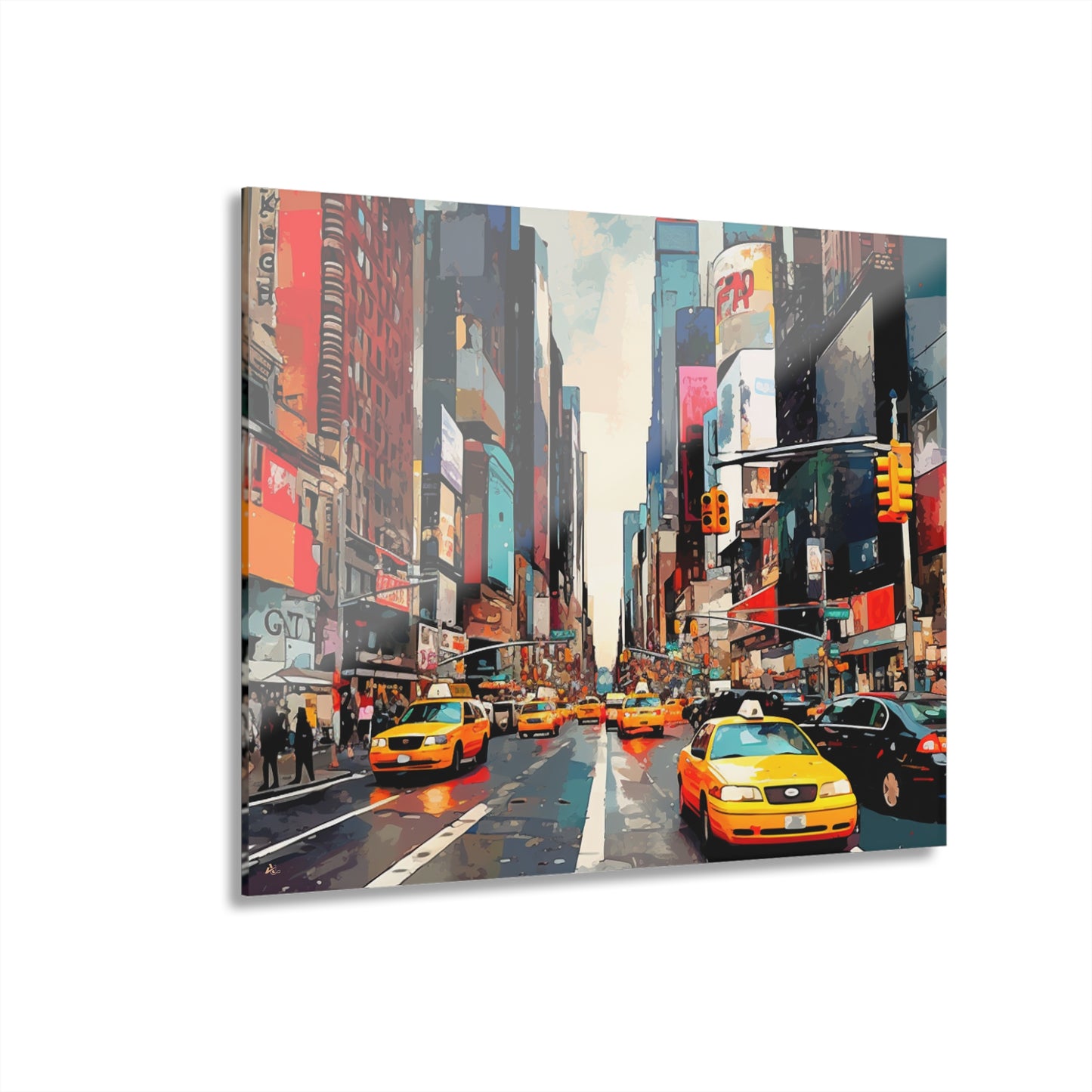 NYC Street, Abstract Concept Style, Acrylic Wall Art