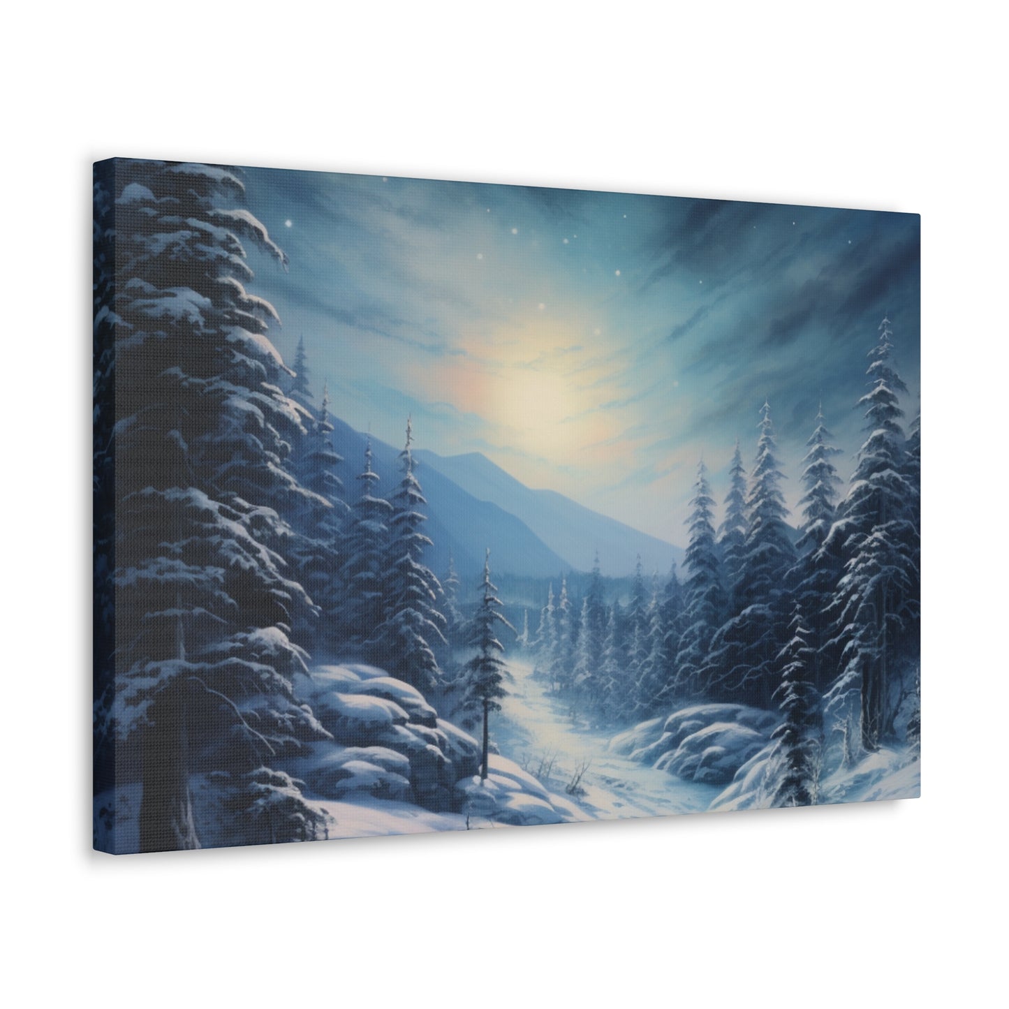 Moonlit Snow Canvas Art