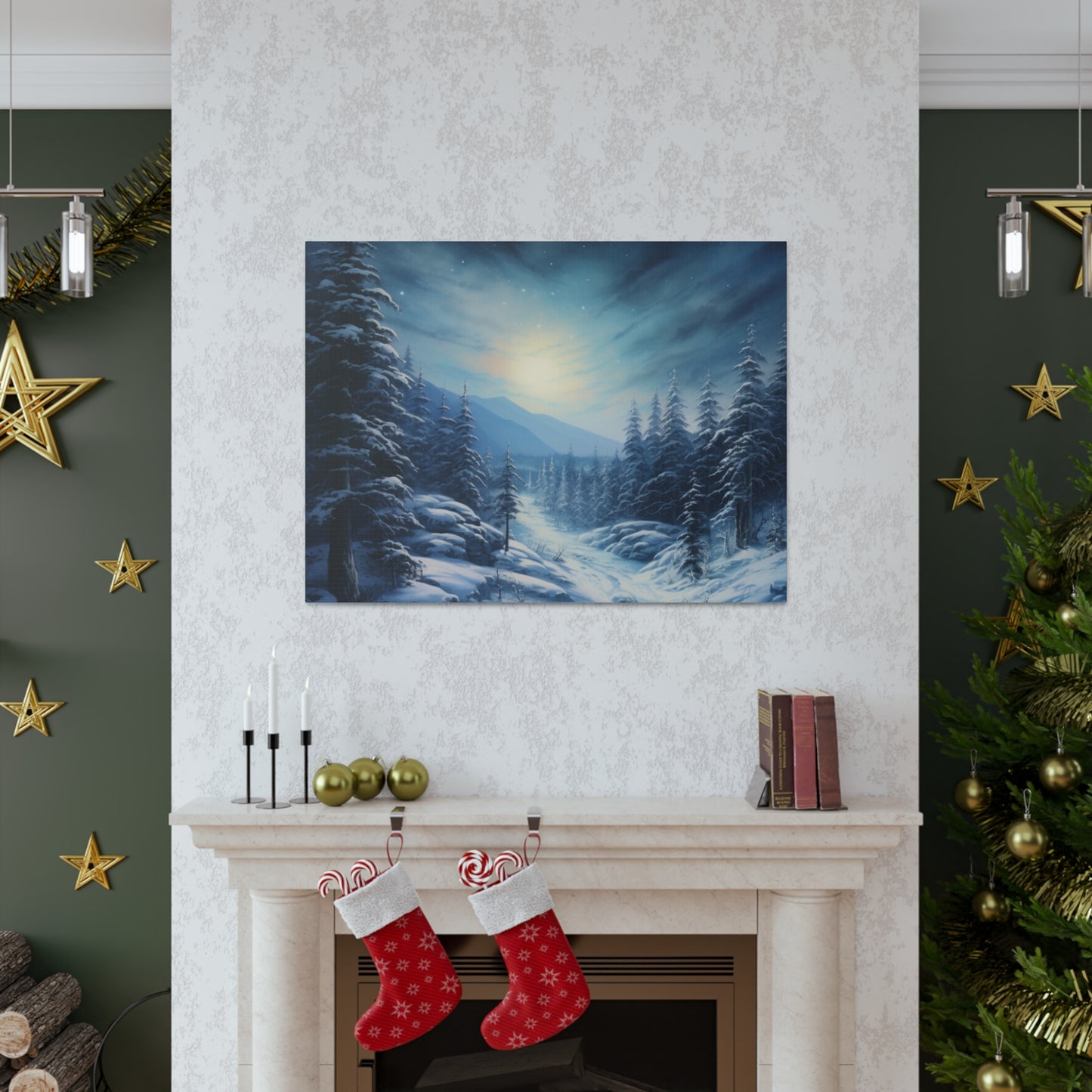 Moonlit Snow Canvas Art