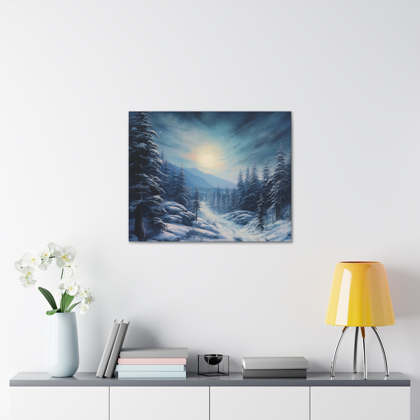 Moonlit Snow Canvas Art