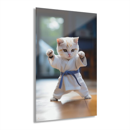 Karate Kitty, Animal Concept Style, Acrylic Wall Art