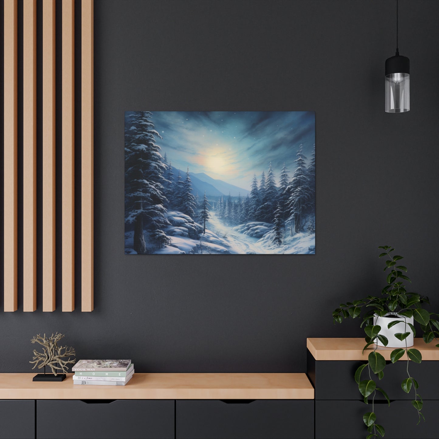 Moonlit Snow Canvas Art