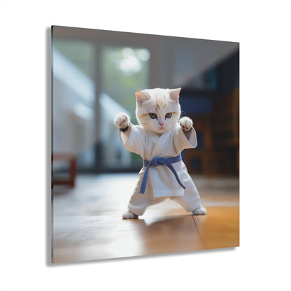 Karate Kitty, Animal Concept Style, Acrylic Wall Art