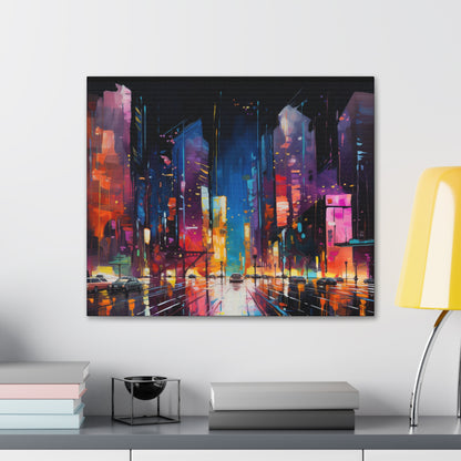 Arklo Art, City Scape, colorful, downtown, Canvas Gallery Wraps