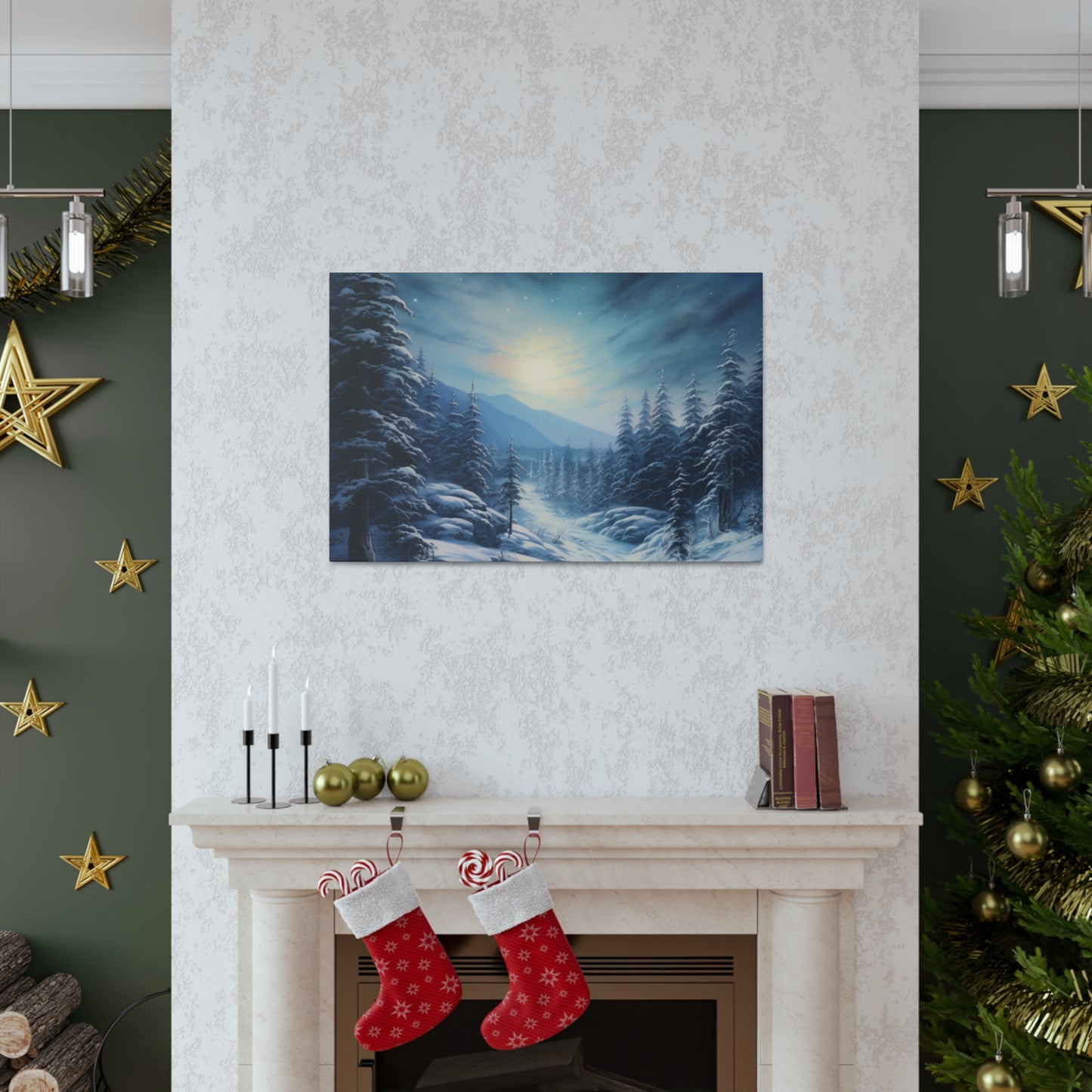 Moonlit Snow Canvas Art