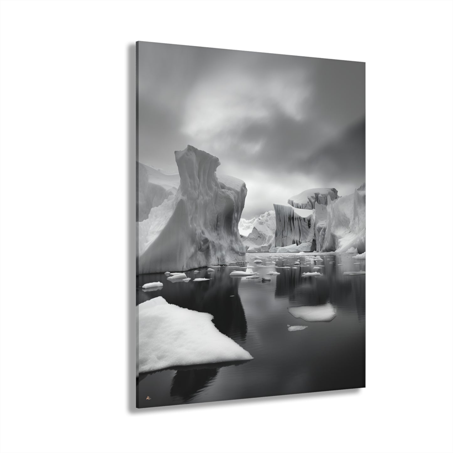 Arctic, Black and White, Landscape, Concept Style, Acrylic Wall Art