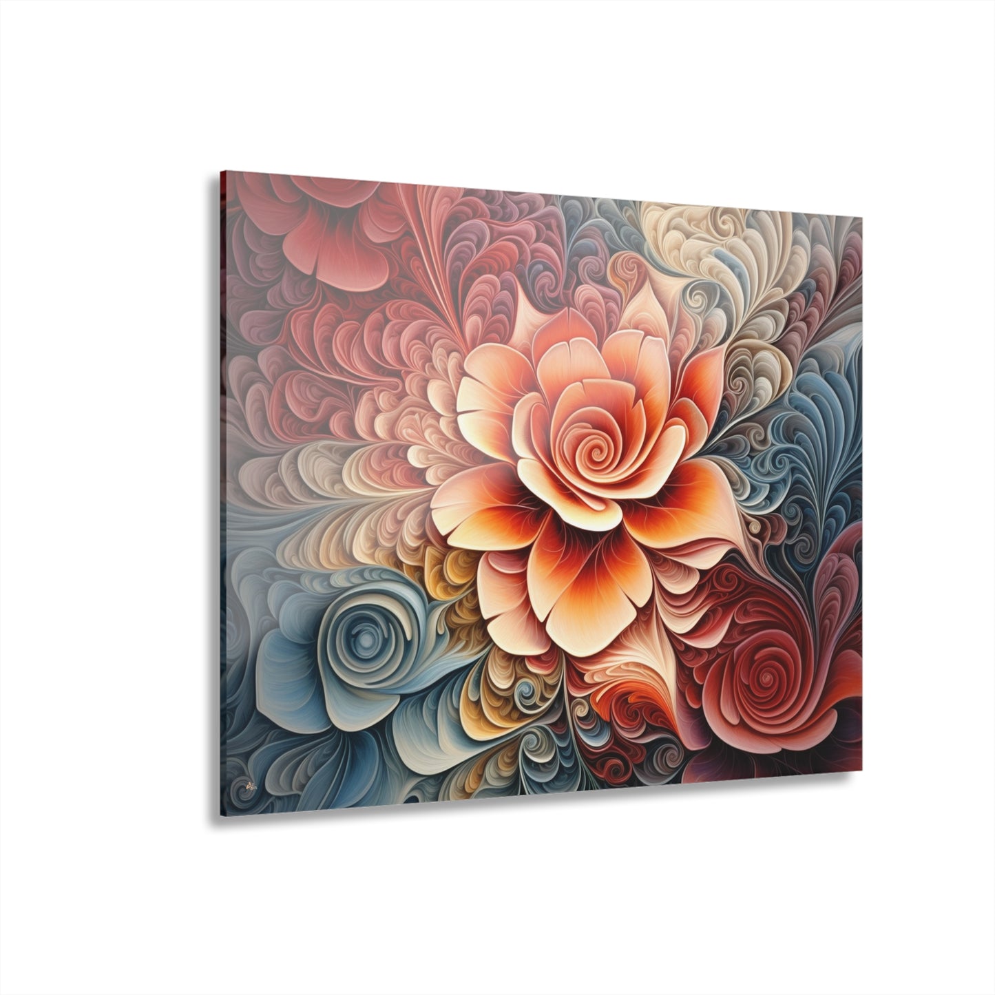 Floral Tsunami, Decorative, Concept, Acrylic Wall Art