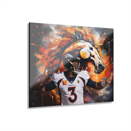 Russell Wilson, Denver Broncos Fan Concept, Color splash, Acrylic Wall Art