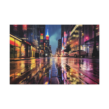 Wet City Canvas Art