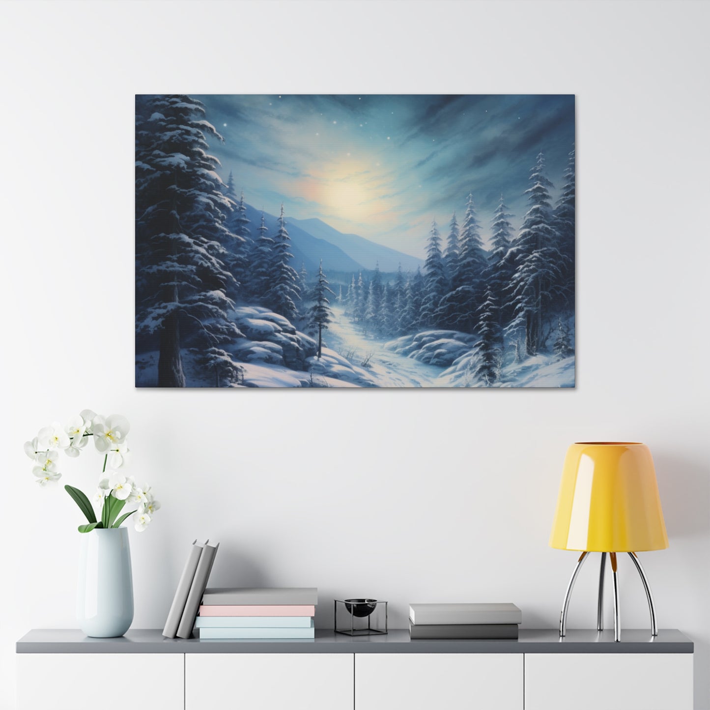 Moonlit Snow Canvas Art