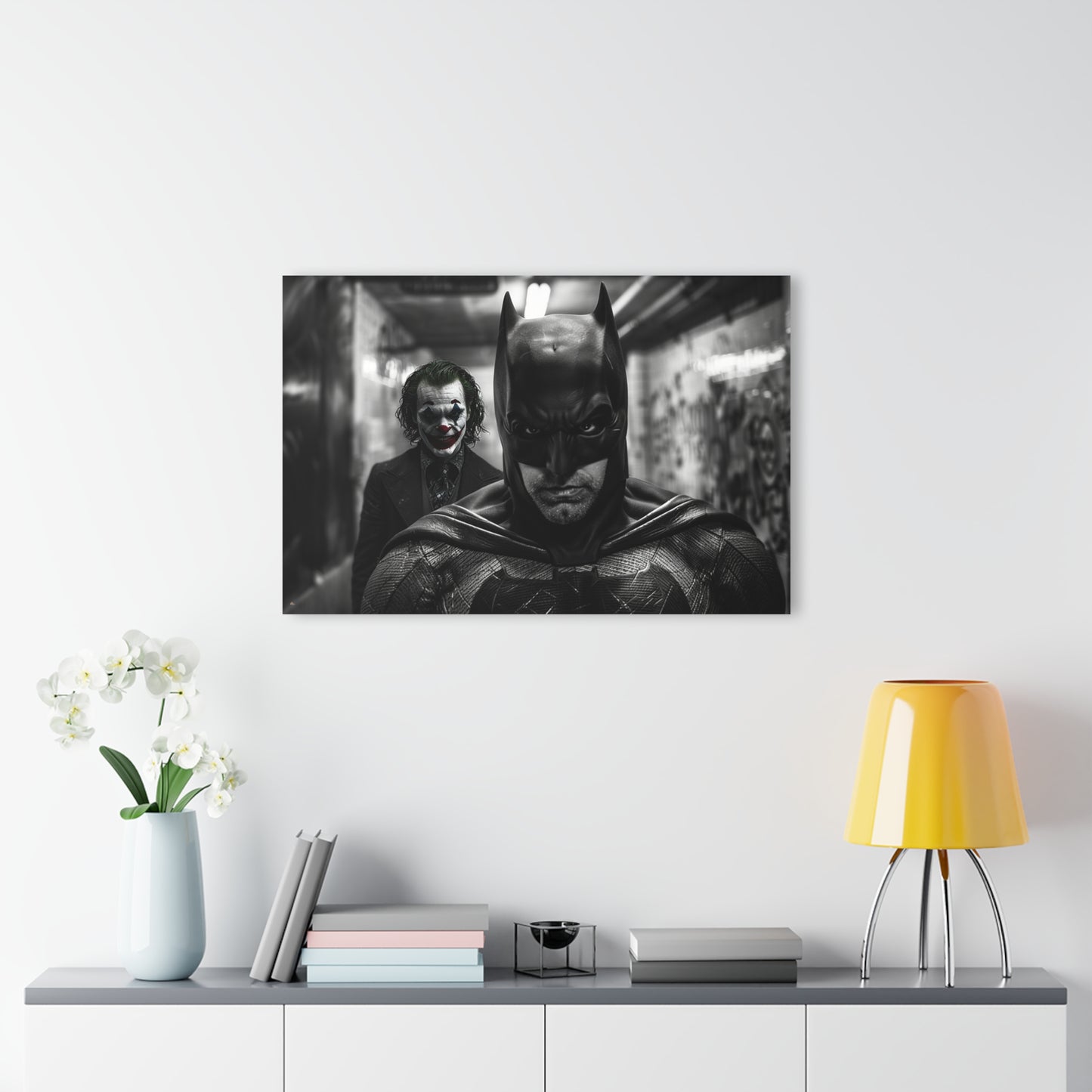 Monochromatic Knight, Joker's Delight, Fan Concept Style Batman, Acrylic Wall Art