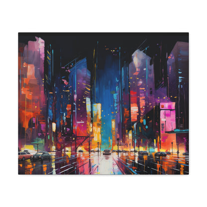 Arklo Art, City Scape, colorful, downtown, Canvas Gallery Wraps