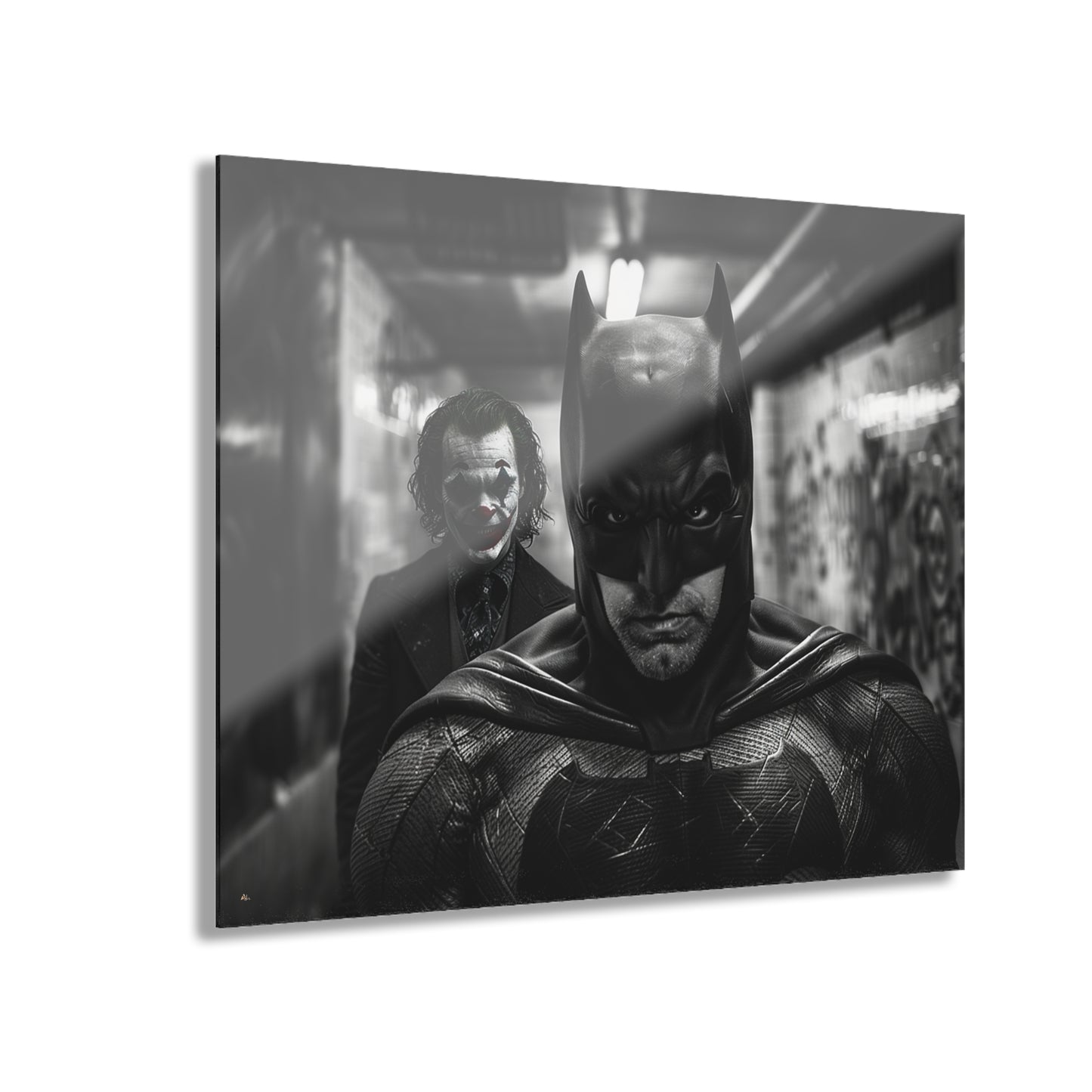 Monochromatic Knight, Joker's Delight, Fan Concept Style Batman, Acrylic Wall Art