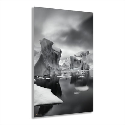 Arctic, Black and White, Landscape, Concept Style, Acrylic Wall Art