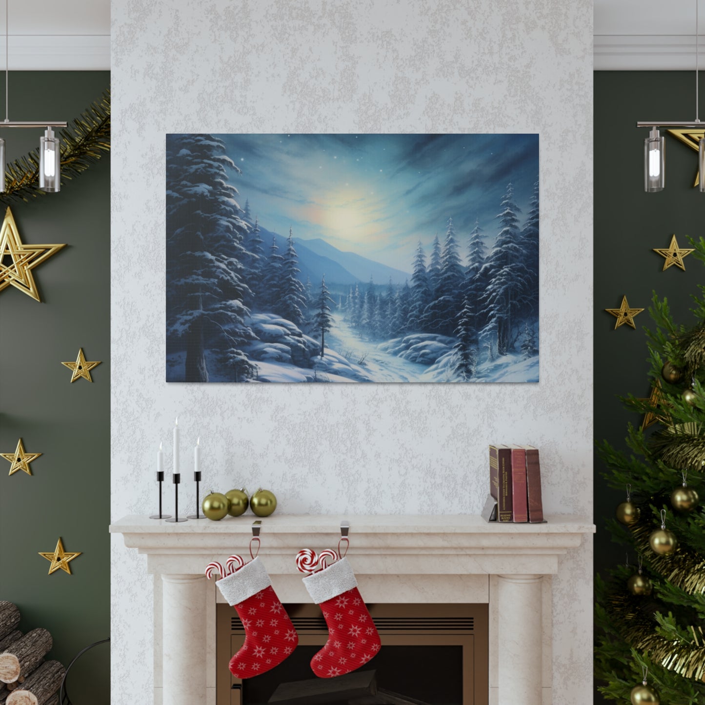 Moonlit Snow Canvas Art