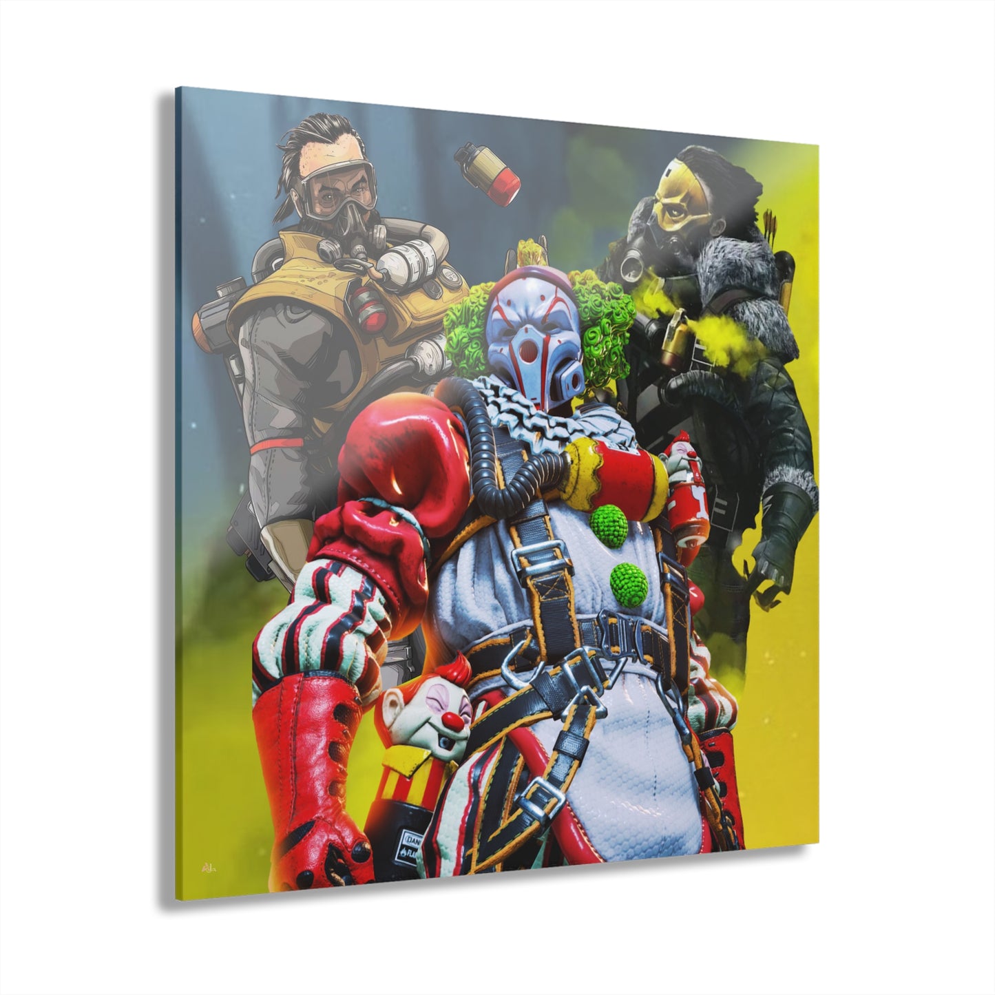 Caustic's Chromatic Carnival, Apex Legend Fan Concept Style, Acrylic Wall Art