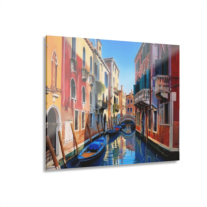 Venice Canal, Landscape, Location, Concept, Acrylic Wall Art