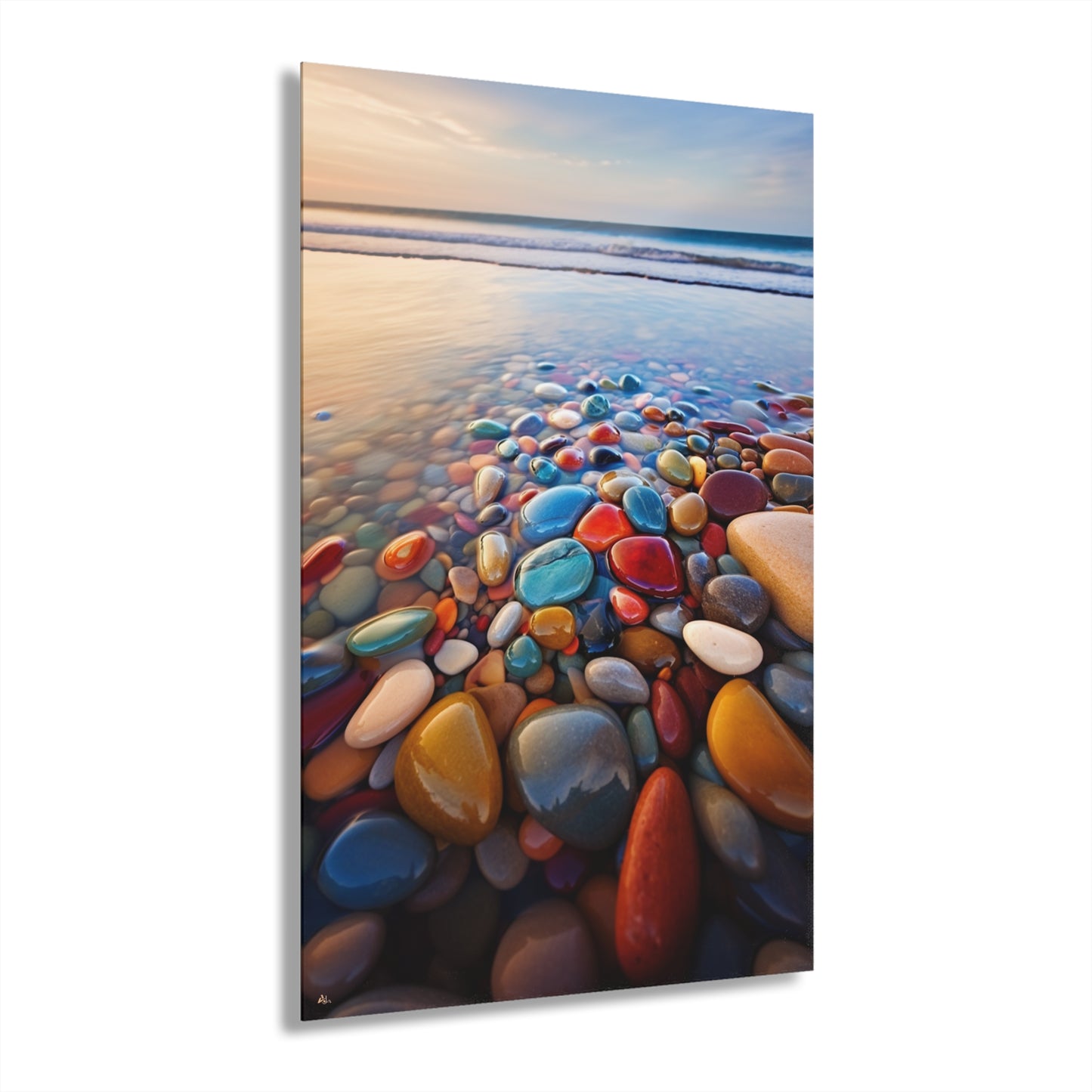 Pebble Paradise, Landscape, Concept, Acrylic Wall Art