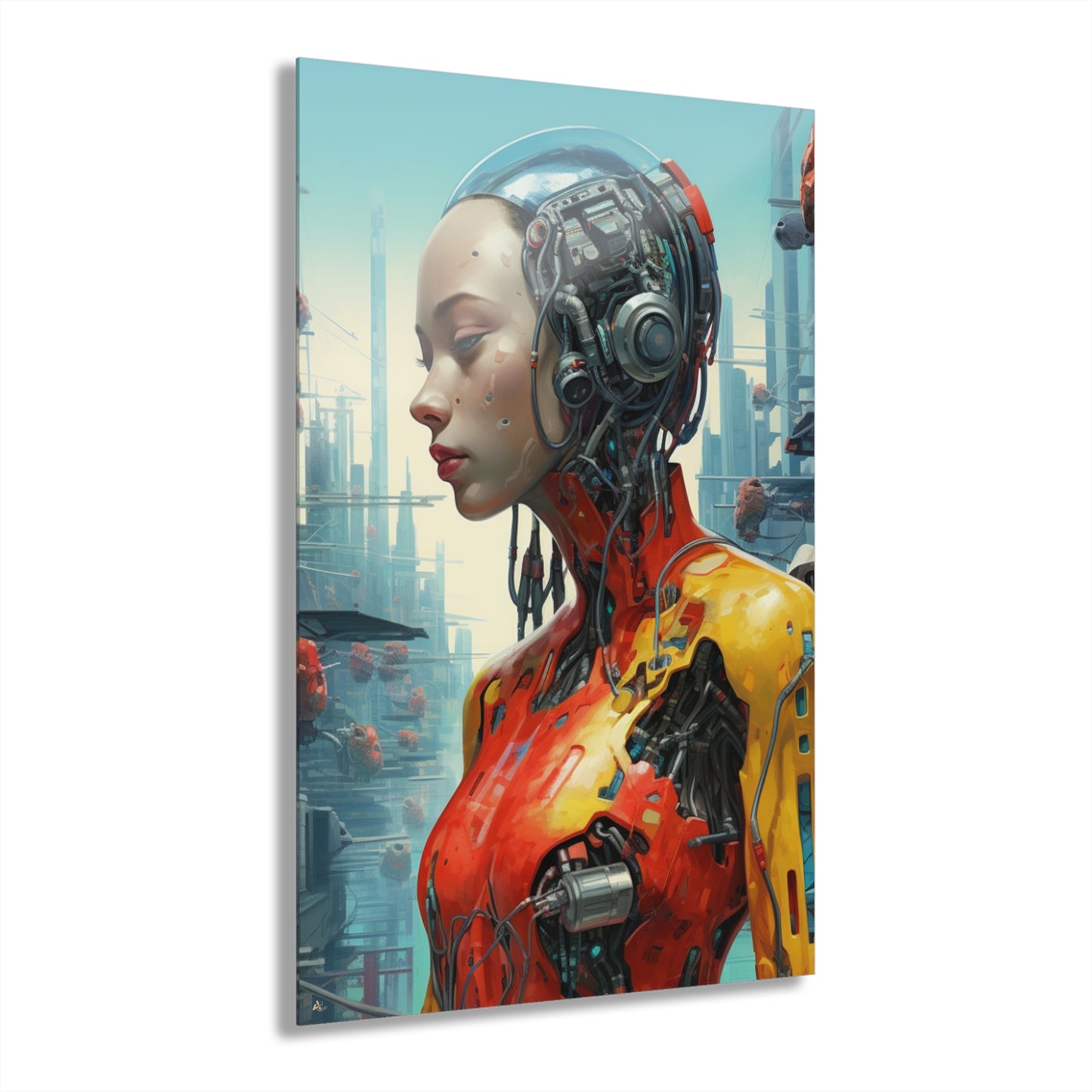 Artificial, Robot, Concept Art, Color Splash, Acrylic Wall Art