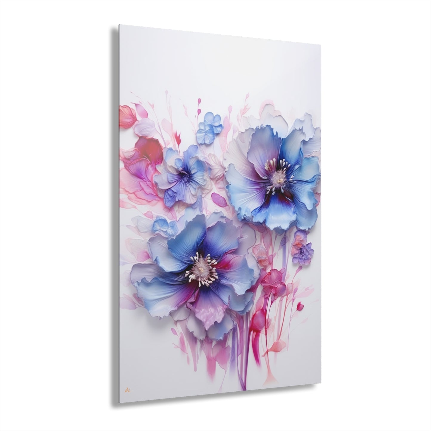 Feeling Blue, Flowers, no background, Concept Style, Acrylic Wall Art