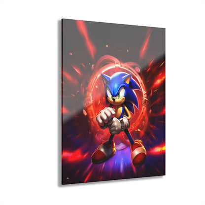 Sonic Red, Video Game, color Splash, Concept Style, Acrylic Wall Art