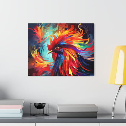 Rooster Rage, Abstract, Animal Concept Style, Acrylic Wall Art