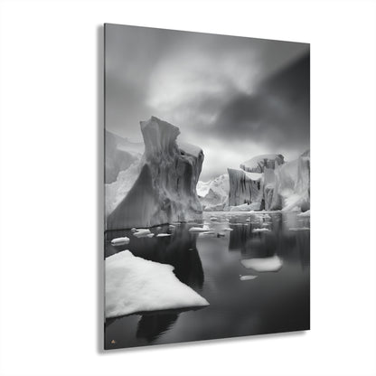 Arctic, Black and White, Landscape, Concept Style, Acrylic Wall Art