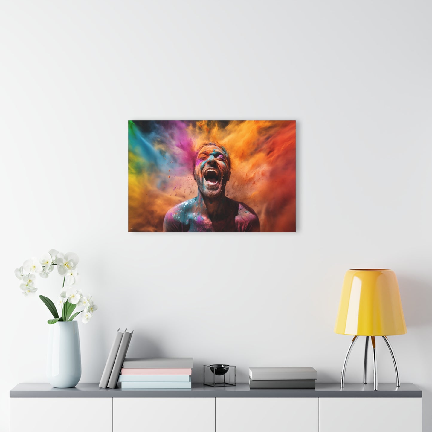 Happiness, Colorsplash Concept, human emotion, Acrylic Wall Art