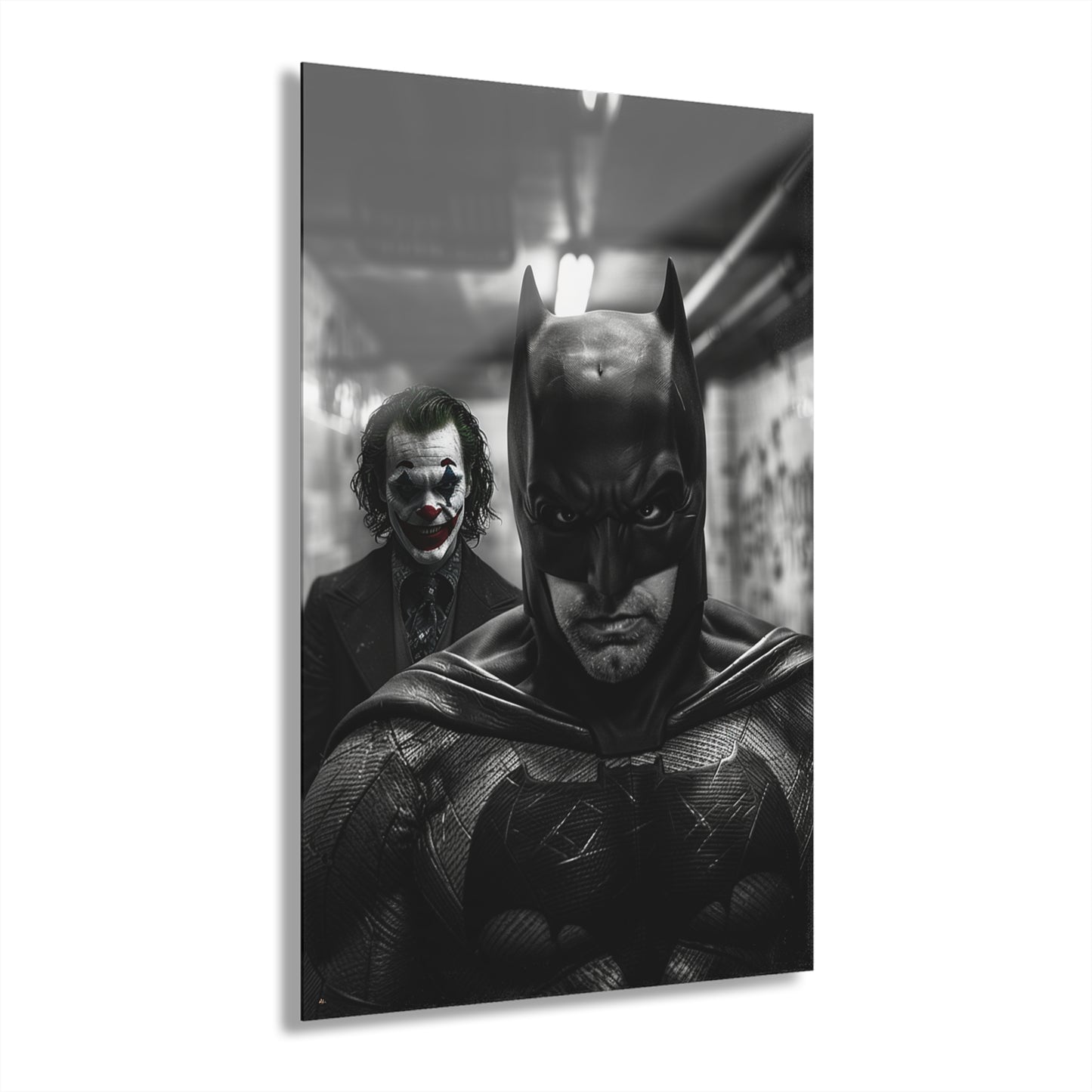 Monochromatic Knight, Joker's Delight, Fan Concept Style Batman, Acrylic Wall Art