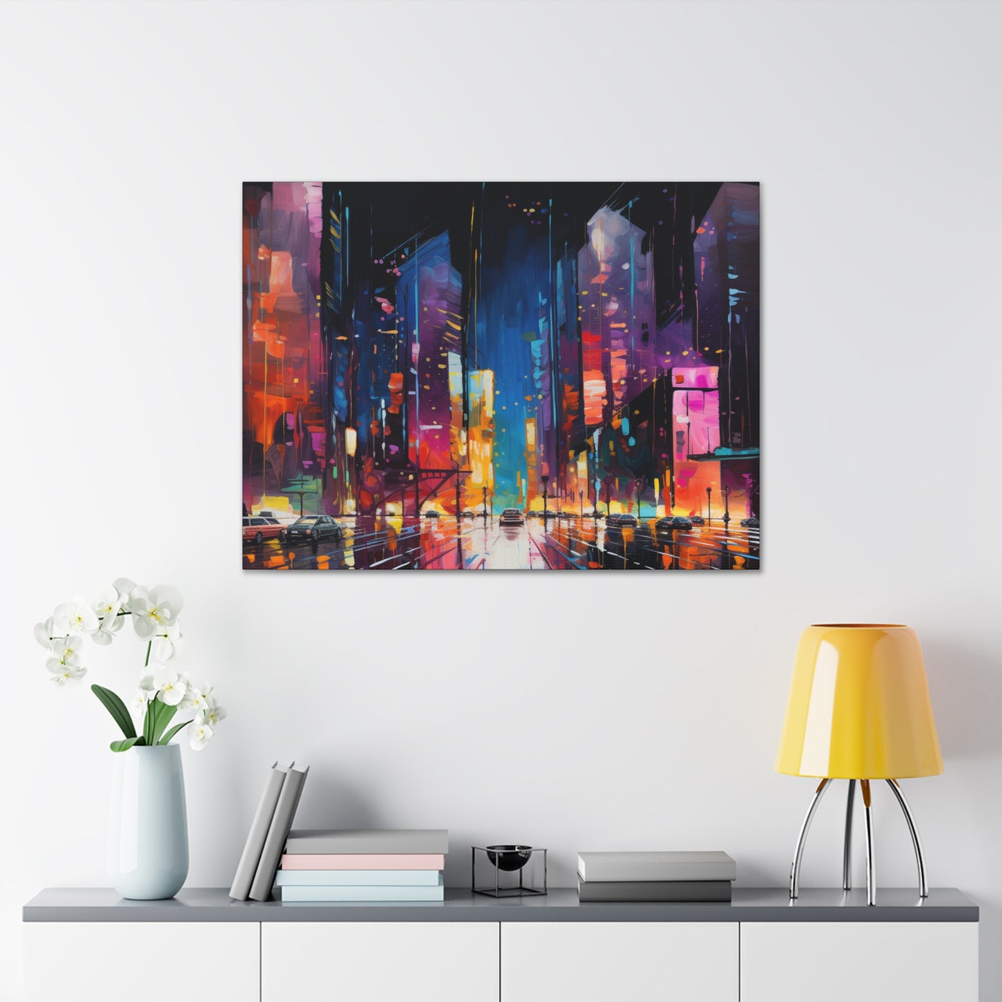 Arklo Art, City Scape, colorful, downtown, Canvas Gallery Wraps