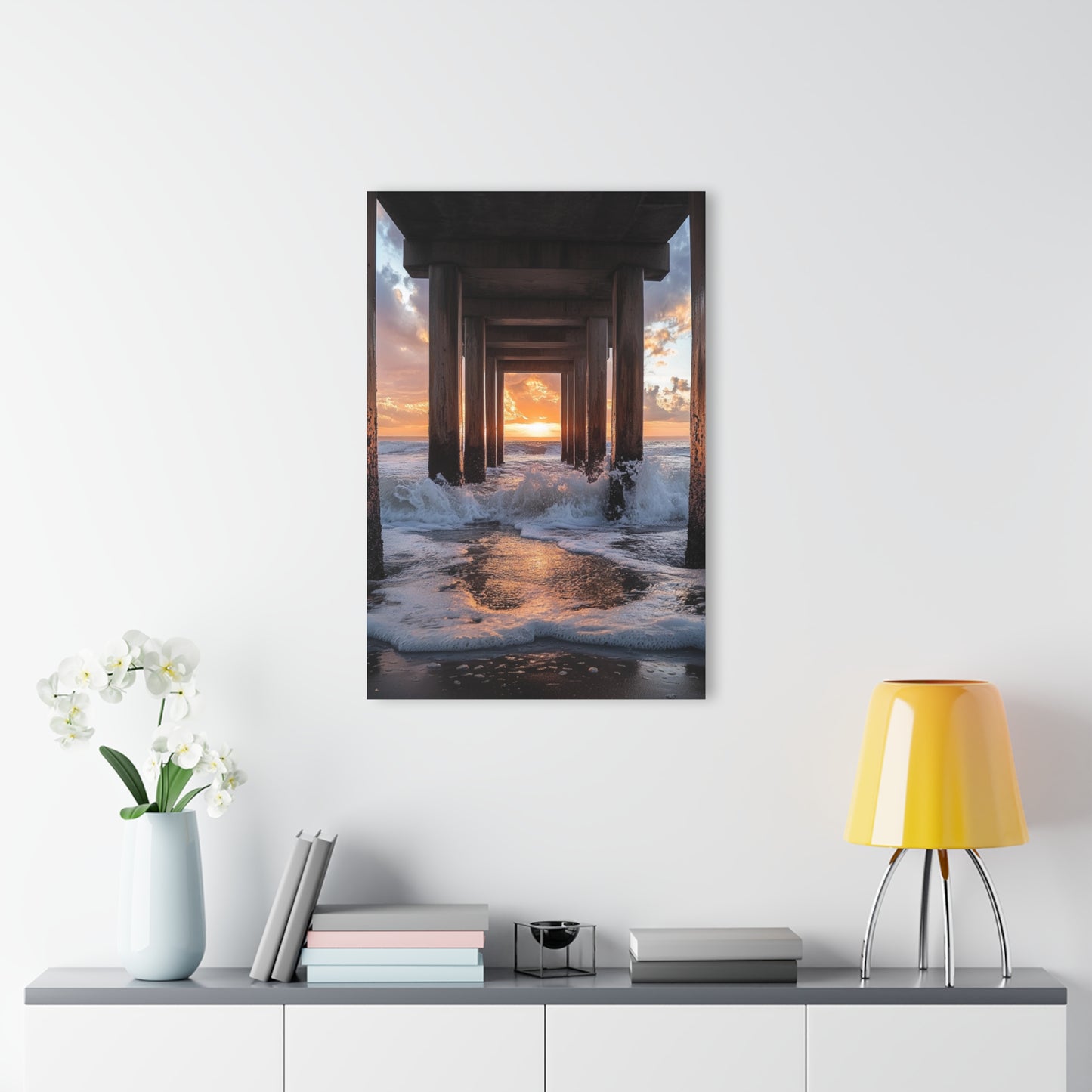 Sunset Pier, Landscape, Acrylic Wall Art