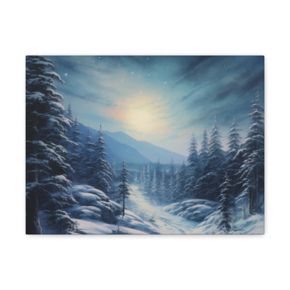 Moonlit Snow Canvas Art