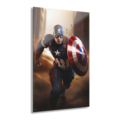 Captain America, Chris Evans, Marvel Color Splash, Concept Style, Acrylic Wall Art