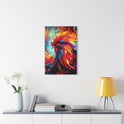 Rooster Rage, Abstract, Animal Concept Style, Acrylic Wall Art